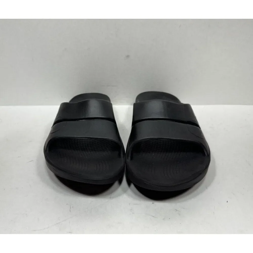 Oofos Ooahh Recovery‎ Men’s Size 9 Black Slide Comfort Sandal Shoes